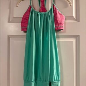 lululemon athletica Green and Pink Tank Top